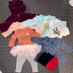 Bundle of 0-3 month clothes. Girls  9 items